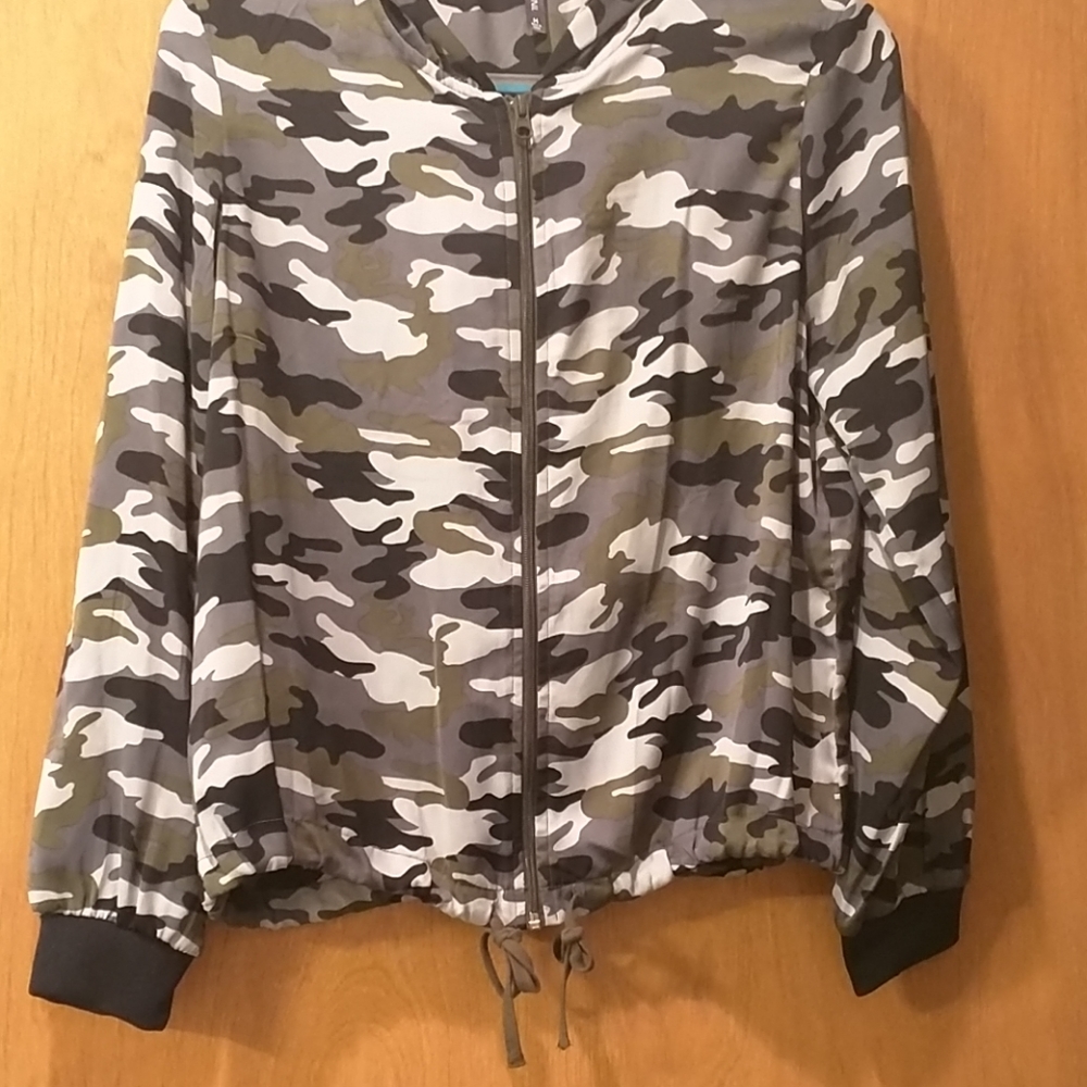 Camouflage Hooded Bomber style Jacket